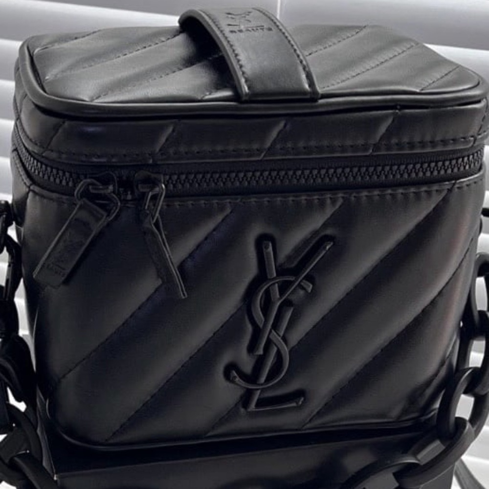 YSL BEAUTE Black Top Handle Vanity Case with Chain (GWP) - Picture 3 of 6